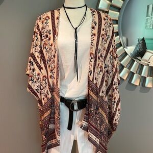 NWT Angie Multicolor Floral Kimono- size S but can fit to XLG